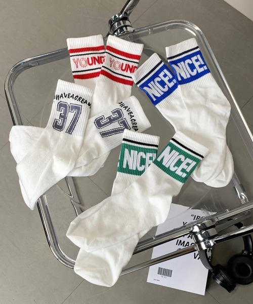 non-hedge（ノンヘッジ）の「スポーティーロゴソックス（ソックス/靴下・レディース・ブラック/ブルー/レッド/グリーン・FREE）」の13枚目の写真