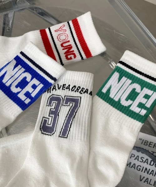 non-hedge（ノンヘッジ）の「スポーティーロゴソックス（ソックス/靴下・レディース・ブラック/ブルー/レッド/グリーン・FREE）」の15枚目の写真