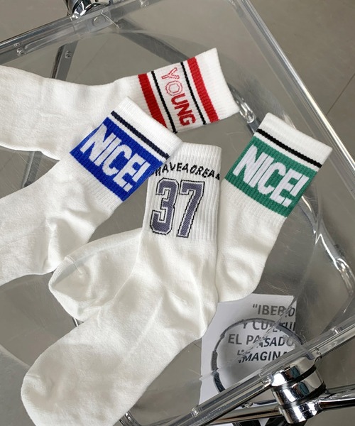 non-hedge（ノンヘッジ）の「スポーティーロゴソックス（ソックス/靴下・レディース・ブラック/ブルー/レッド/グリーン・FREE）」の16枚目の写真