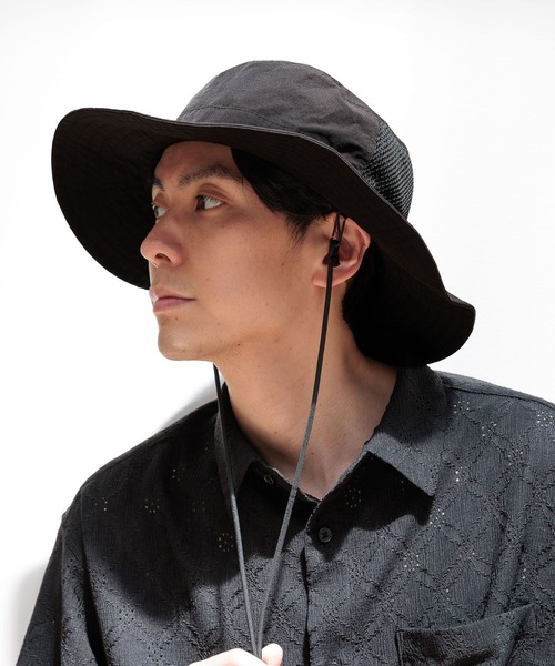 LAKOLE(ラコレ)の「メッシュ切替サファリハット / 113997(ハット・メンズ・オフホワイト/ブラック/カーキ・9)」の2枚目の写真