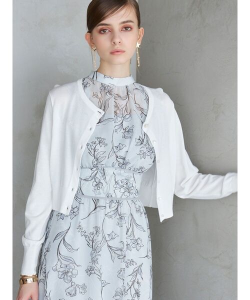 MERCURYDUO(マーキュリーデュオ)の「ビジューボタンニットカーディガン(カーディガン/ボレロ・レディース・オフホワイト/ブルー/ブラック/ラベンダー/ベージュ・FREE)」の9枚目の写真