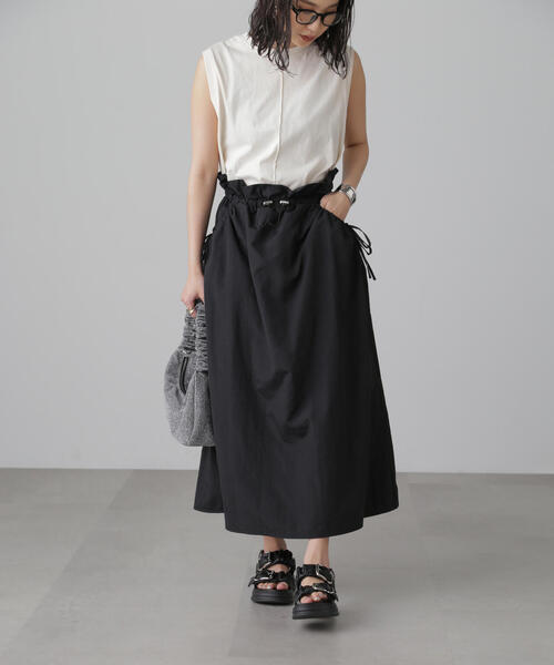 FREE'S MART（フリーズマート）の「◆カットドッキングウエストドロストワンピース（ワンピース・レディース・ホワイト/ライトグリーン/ブラック・SMALL/MEDIUM）」の6枚目の写真