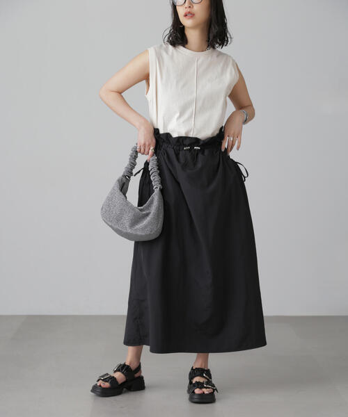 FREE'S MART（フリーズマート）の「◆カットドッキングウエストドロストワンピース（ワンピース・レディース・ホワイト/ライトグリーン/ブラック・SMALL/MEDIUM）」の5枚目の写真