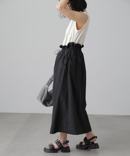 FREE'S MART（フリーズマート）の「◆カットドッキングウエストドロストワンピース（ワンピース・レディース・ホワイト/ライトグリーン/ブラック・SMALL/MEDIUM）」の4枚目の写真