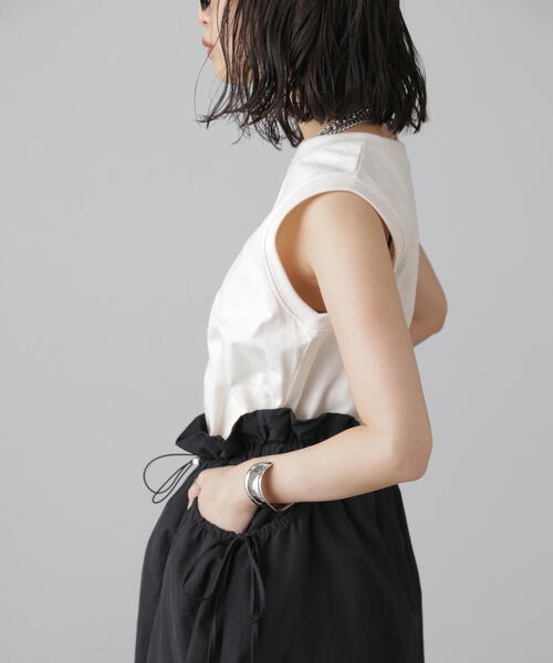 FREE'S MART（フリーズマート）の「◆カットドッキングウエストドロストワンピース（ワンピース・レディース・ホワイト/ライトグリーン/ブラック・SMALL/MEDIUM）」の22枚目の写真