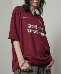 Alfred Alex（アルフレッドアレックス）の「【Alfred Alex】ハニカムメッシュ ビッグゲームシャツ サッカーシャツ（Tシャツ/カットソー）」