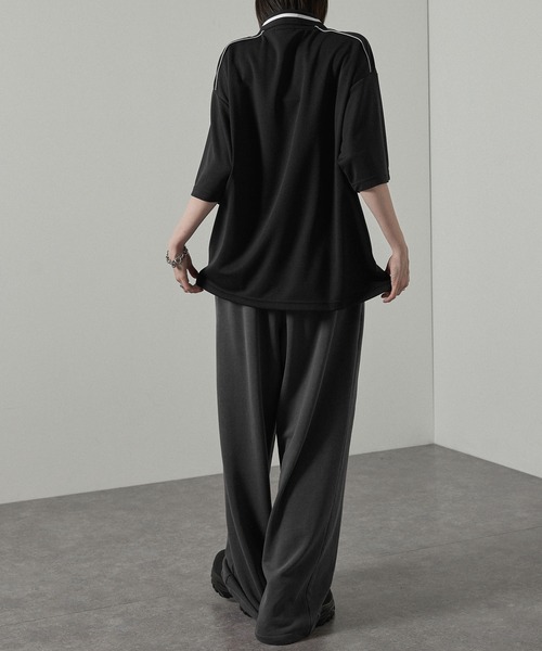 Alfred Alex（アルフレッドアレックス）の「【Alfred Alex】ハニカムメッシュ ビッグゲームシャツ/サッカーシャツ（Tシャツ/カットソー・メンズ・ライトグレー/ワイン/ホワイト/ブラック/ネイビー/ブラック系/グリーン系/レッド系・L/M）」の13枚目の写真