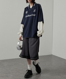 Alfred Alex（アルフレッドアレックス）の「【Alfred Alex】ハニカムメッシュ ビッグゲームシャツ サッカーシャツ（Tシャツ/カットソー）」