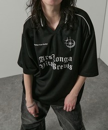 Alfred Alex（アルフレッドアレックス）の「【Alfred Alex】ハニカムメッシュ ビッグゲームシャツ サッカーシャツ（Tシャツ/カットソー）」