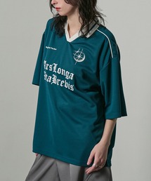 Alfred Alex（アルフレッドアレックス）の「【Alfred Alex】ハニカムメッシュ ビッグゲームシャツ サッカーシャツ（Tシャツ/カットソー）」