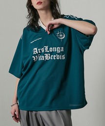 Alfred Alex（アルフレッドアレックス）の「【Alfred Alex】ハニカムメッシュ ビッグゲームシャツ サッカーシャツ（Tシャツ/カットソー）」