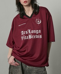 Alfred Alex（アルフレッドアレックス）の「【Alfred Alex】ハニカムメッシュ ビッグゲームシャツ サッカーシャツ（Tシャツ/カットソー）」