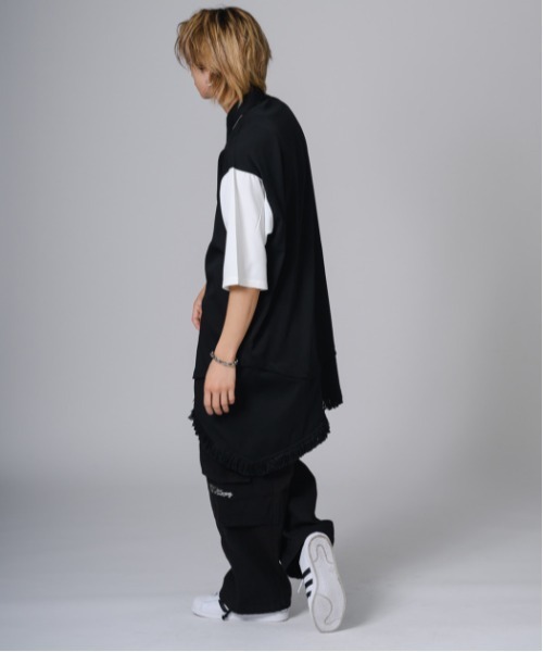 REGIEVO(レジエボ)の「REGIEVO 袖フリンジ2WAYシャツ(シャツ/ブラウス・メンズ・オフホワイト/ブラック・L/M)」の12枚目の写真