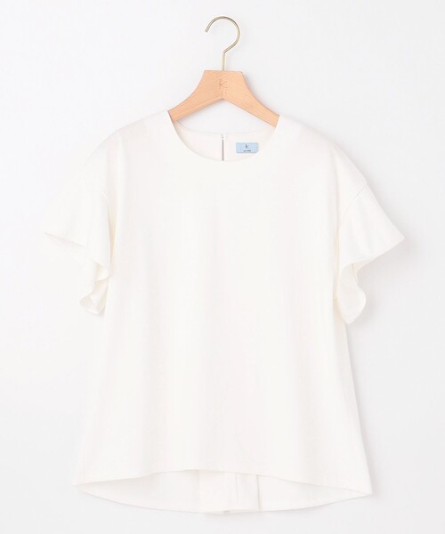 組曲(クミキョク)の「【UVケア・接触冷感】GIZAプレーティング天竺フリルスリーブ Tシャツ(Tシャツ/カットソー・レディース・ブラウン系/アイボリー系/ピンク系/ブラック系・5/6/7)」の7枚目の写真