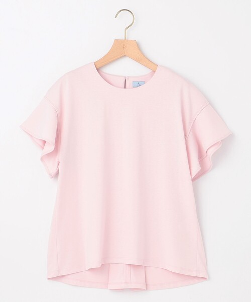 組曲(クミキョク)の「【UVケア・接触冷感】GIZAプレーティング天竺フリルスリーブ Tシャツ(Tシャツ/カットソー・レディース・ブラウン系/アイボリー系/ピンク系/ブラック系・5/6/7)」の8枚目の写真