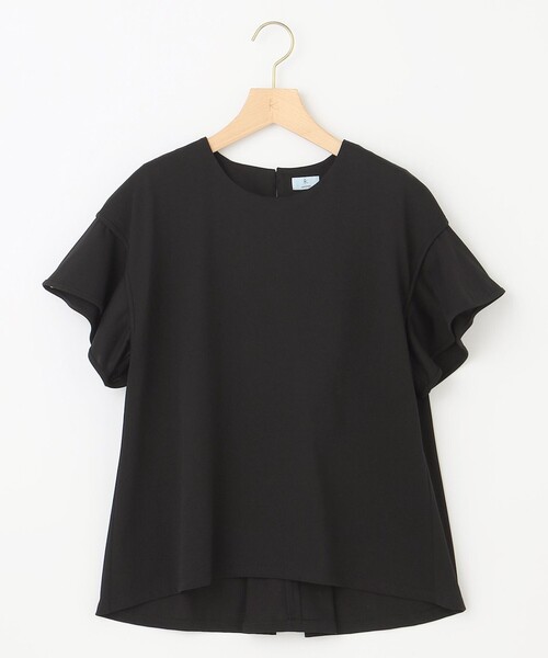 組曲(クミキョク)の「【UVケア・接触冷感】GIZAプレーティング天竺フリルスリーブ Tシャツ(Tシャツ/カットソー・レディース・ブラウン系/アイボリー系/ピンク系/ブラック系・5/6/7)」の9枚目の写真