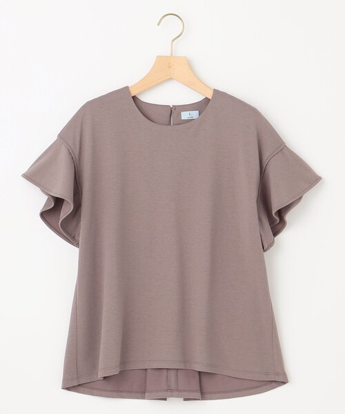 組曲(クミキョク)の「【UVケア・接触冷感】GIZAプレーティング天竺フリルスリーブ Tシャツ(Tシャツ/カットソー・レディース・ブラウン系/アイボリー系/ピンク系/ブラック系・5/6/7)」の10枚目の写真