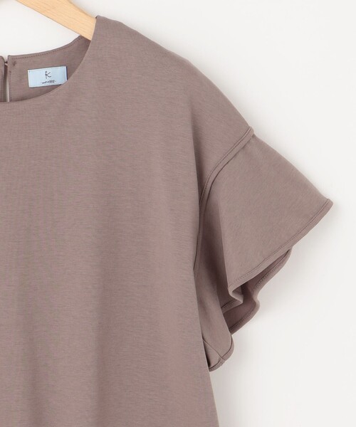 組曲(クミキョク)の「【UVケア・接触冷感】GIZAプレーティング天竺フリルスリーブ Tシャツ(Tシャツ/カットソー・レディース・ブラウン系/アイボリー系/ピンク系/ブラック系・5/6/7)」の12枚目の写真