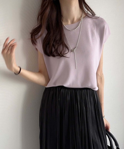 Edit Sheen（エディットシーン）の「フレンチスリーブニットトップス