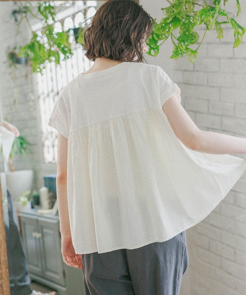 niko and...（ニコアンド）の「ドッキングギャザープルオーバー（Tシャツ/カットソー・レディース・ピンク/チャコール/パープル/オフホワイト・MEDIUM/LARGE）」の9枚目の写真