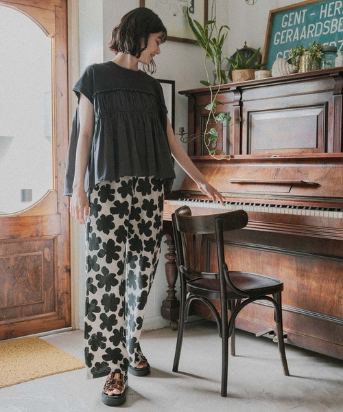 niko and...（ニコアンド）の「ドッキングギャザープルオーバー（Tシャツ/カットソー・レディース・ピンク/チャコール/パープル/オフホワイト・MEDIUM/LARGE）」の8枚目の写真