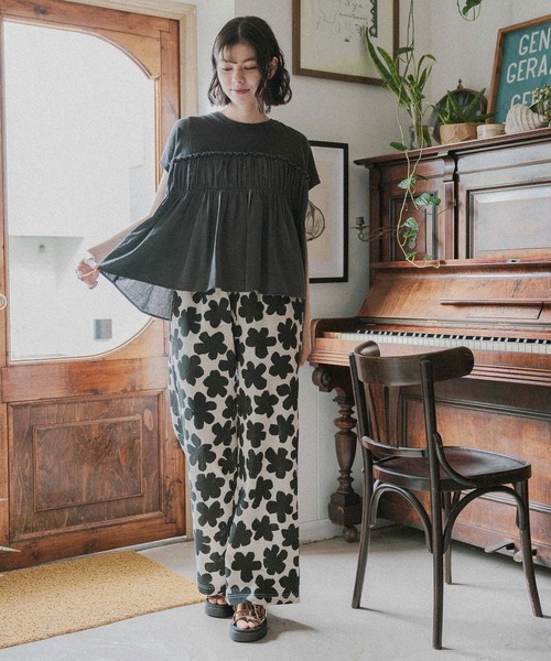 niko and...（ニコアンド）の「ドッキングギャザープルオーバー（Tシャツ/カットソー・レディース・ピンク/チャコール/パープル/オフホワイト・MEDIUM/LARGE）」の7枚目の写真