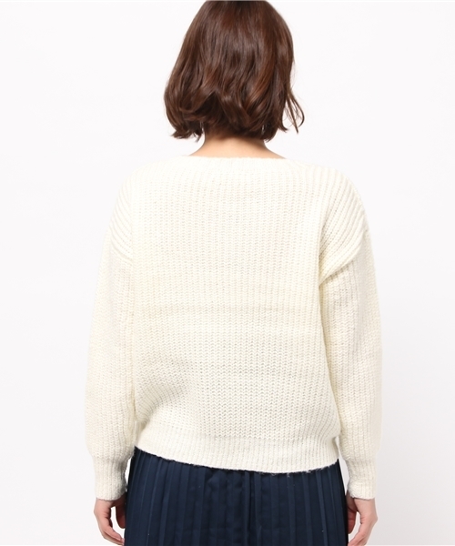 one after another NICE CLAUP（ワンアフターアナザーナイスクラップ）の「★【ナイスクラップ】シンプルあぜニット（ニット/セーター・レディース・グレー/オフホワイト/キャメル/ブラック・FREE）」の9枚目の写真