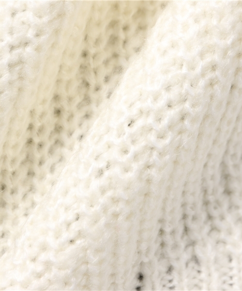 one after another NICE CLAUP（ワンアフターアナザーナイスクラップ）の「★【ナイスクラップ】シンプルあぜニット（ニット/セーター・レディース・グレー/オフホワイト/キャメル/ブラック・FREE）」の6枚目の写真