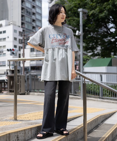ドラゴン模様 フリンジ付きチュニック 五分袖　vivienne tam ランダムドットプリントチュニック （チュニック）｜TABASA
