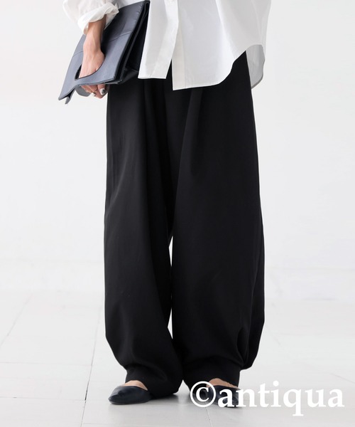antiqua(アンティカ)の「タックパンツ(その他パンツ・レディース・ブラック/グレー・R/P)」の2枚目の写真