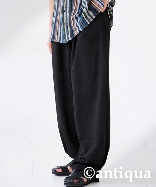 antiqua(アンティカ)の「タックパンツ(その他パンツ・レディース・ブラック/グレー・R/P)」の5枚目の写真