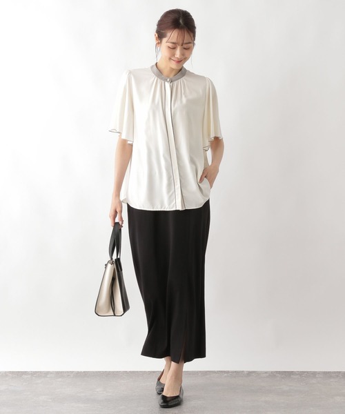 GLOBAL WORK（グローバルワーク）の「ウツクシルエットIラインスカート/123719（スカート・レディース・ブラウン/ブラック系/グレイッシュベージュ/ブラック・SMALL/LARGE/MEDIUM）」の5枚目の写真