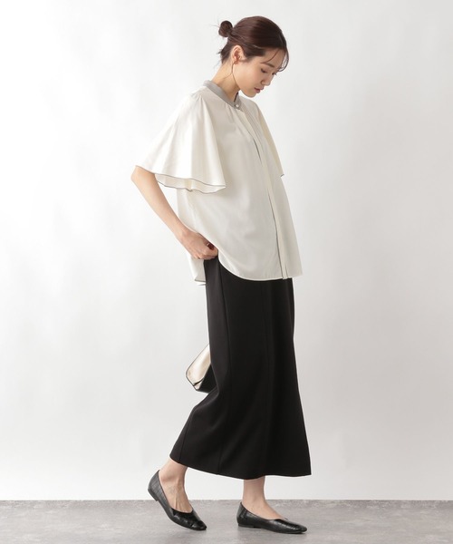 GLOBAL WORK（グローバルワーク）の「ウツクシルエットIラインスカート/123719（スカート・レディース・ブラウン/ブラック系/グレイッシュベージュ/ブラック・SMALL/LARGE/MEDIUM）」の6枚目の写真