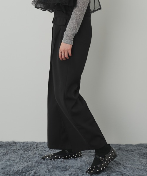 paravion（パラビオン）の「ダブルタックスラックス/セットアップ可能（スラックス・レディース・ブラック/ベージュ・FREE）」の5枚目の写真