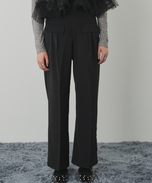 paravion（パラビオン）の「ダブルタックスラックス/セットアップ可能（スラックス・レディース・ブラック/ベージュ・FREE）」の3枚目の写真