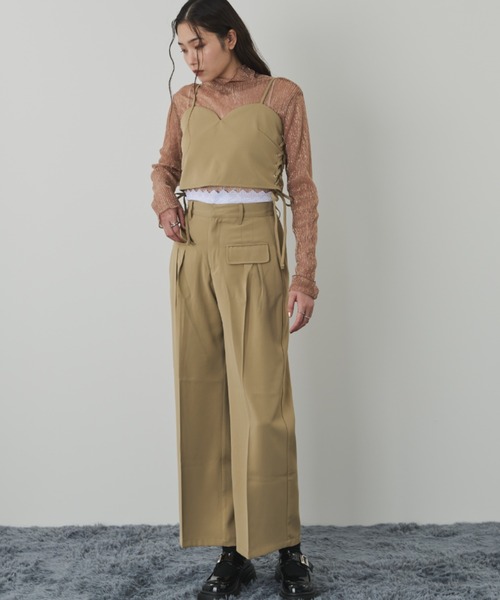 paravion（パラビオン）の「ダブルタックスラックス/セットアップ可能（スラックス・レディース・ブラック/ベージュ・FREE）」の18枚目の写真