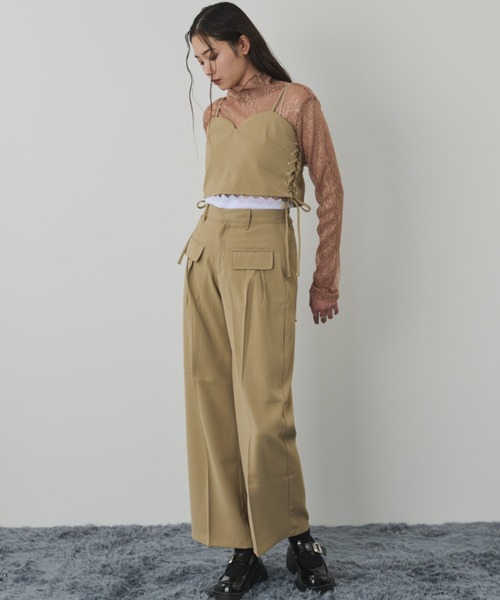 paravion（パラビオン）の「ダブルタックスラックス/セットアップ可能（スラックス・レディース・ブラック/ベージュ・FREE）」の19枚目の写真