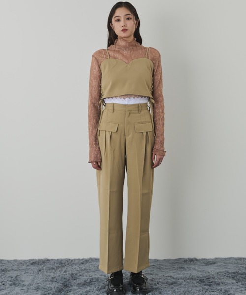 paravion（パラビオン）の「ダブルタックスラックス/セットアップ可能（スラックス・レディース・ブラック/ベージュ・FREE）」の21枚目の写真