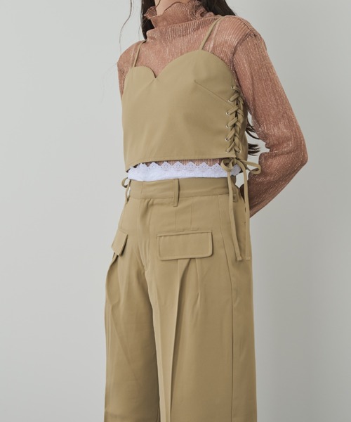 paravion（パラビオン）の「ダブルタックスラックス/セットアップ可能（スラックス・レディース・ブラック/ベージュ・FREE）」の22枚目の写真