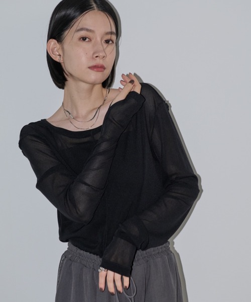 メッシュシアーロングスリーブTEE（Tシャツ/カットソー