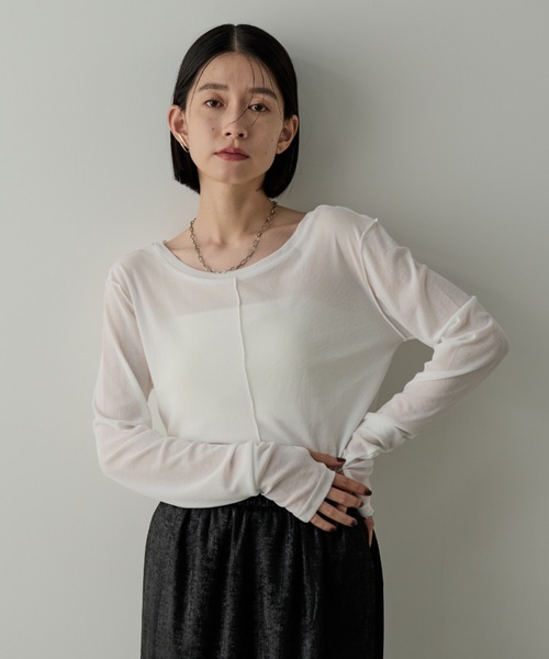 メッシュシアーロングスリーブTEE（Tシャツ/カットソー
