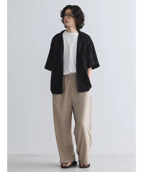 CRAFT STANDARD BOUTIQUE（クラフトスタンダードブティック）の「レースオープンカラーシャツ（シャツ/ブラウス・メンズ・ブラック/ホワイト・M/L）」の9枚目の写真