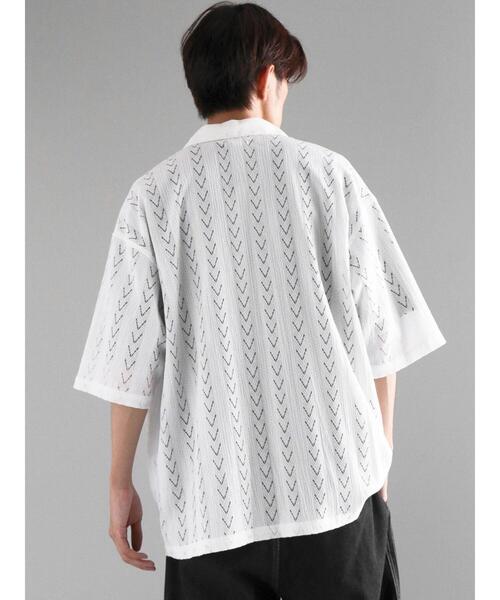 CRAFT STANDARD BOUTIQUE（クラフトスタンダードブティック）の「レースオープンカラーシャツ（シャツ/ブラウス・メンズ・ブラック/ホワイト・M/L）」の14枚目の写真
