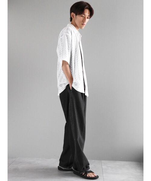 CRAFT STANDARD BOUTIQUE（クラフトスタンダードブティック）の「レースオープンカラーシャツ（シャツ/ブラウス・メンズ・ブラック/ホワイト・M/L）」の16枚目の写真