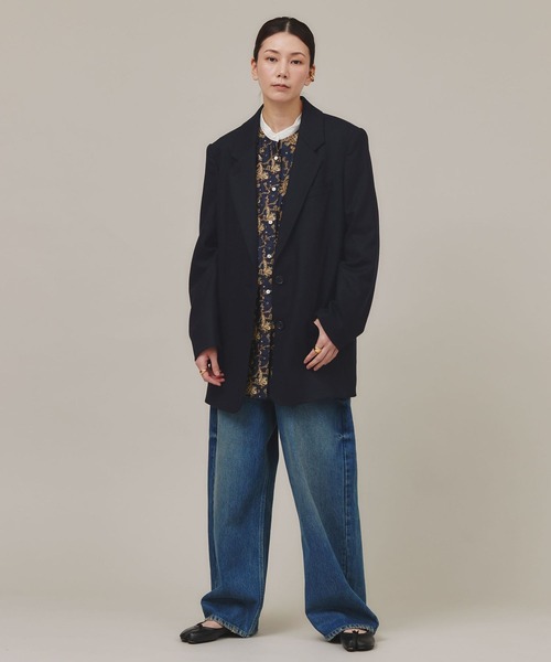 Curensology（カレンソロジー）の「Curensology(カレンソロジー)/ウールトップツィードジャケット（テーラードジャケット・レディース・ネイビー/グレー・FREE）」の6枚目の写真