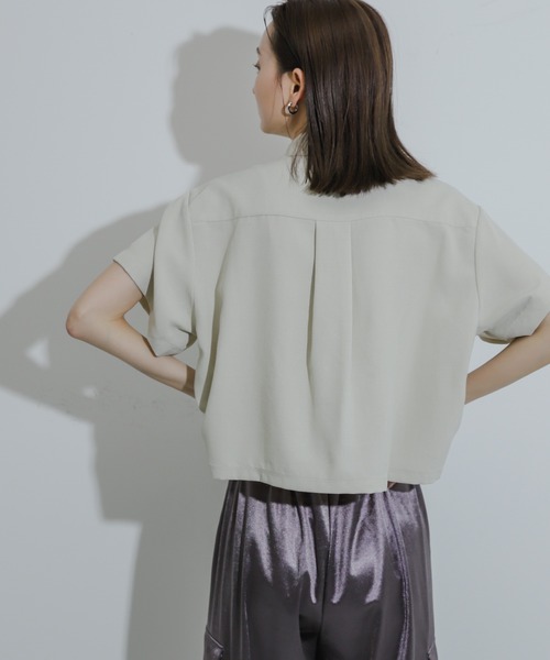 SENSE OF PLACE by URBAN RESEARCH(センスオブプレイスバイアーバンリサーチ)の「『UR TECH DRYLUXE』Wジップシャツ(シャツ/ブラウス・レディース・ネイビー/ライトベージュ/ライトブルー・ONE)」の7枚目の写真