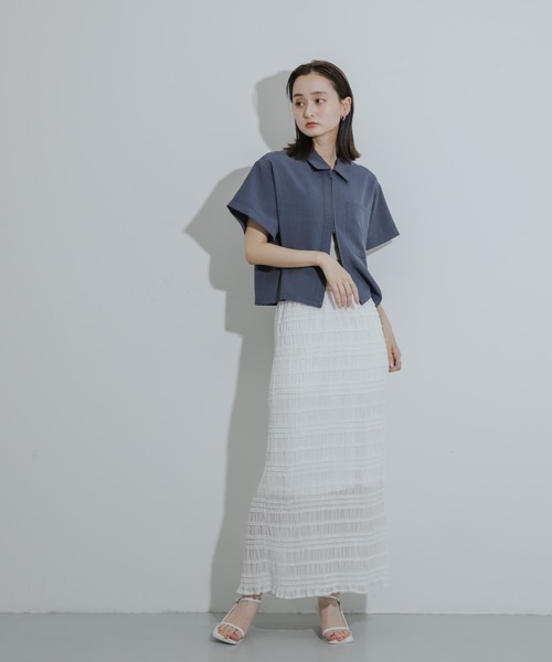 SENSE OF PLACE by URBAN RESEARCH(センスオブプレイスバイアーバンリサーチ)の「『UR TECH DRYLUXE』Wジップシャツ(シャツ/ブラウス・レディース・ネイビー/ライトベージュ/ライトブルー・ONE)」の13枚目の写真