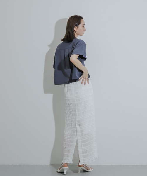 SENSE OF PLACE by URBAN RESEARCH(センスオブプレイスバイアーバンリサーチ)の「『UR TECH DRYLUXE』Wジップシャツ(シャツ/ブラウス・レディース・ネイビー/ライトベージュ/ライトブルー・ONE)」の14枚目の写真