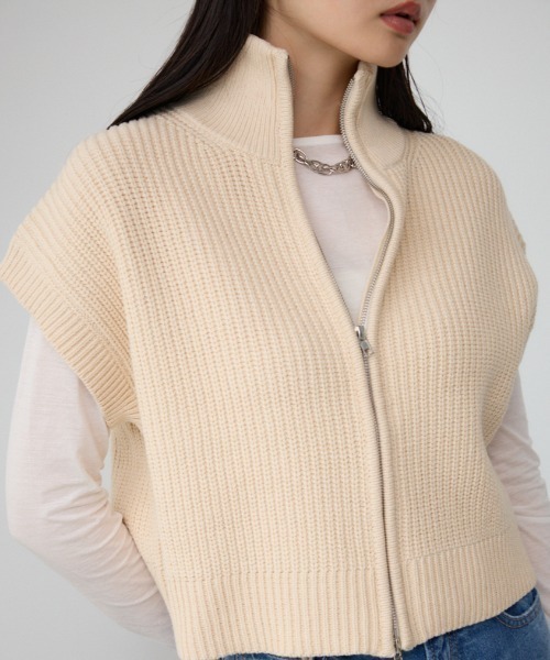 セール】ジップアップニットベスト（ベスト）｜AZUL BY MOUSSY