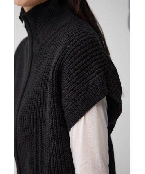 AZUL by moussy(アズールバイマウジー)の「ジップアップニットベスト(ベスト・レディース・アイボリー/ブラック/グレー・FREE)」の16枚目の写真